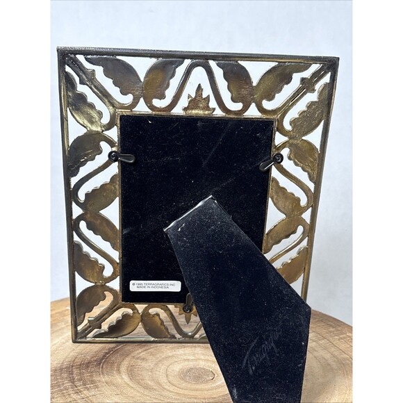 Vintage Terragrafics Ornate Brass Hollywood Regency 3.5” X 5” Picture Frame - Picture 6 of 10